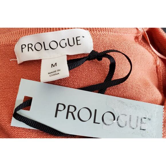 Prologue Women's Crewneck Flutter Short Sleeve Pullover Sweater, Coral Orange, M - Picture 5 of 8